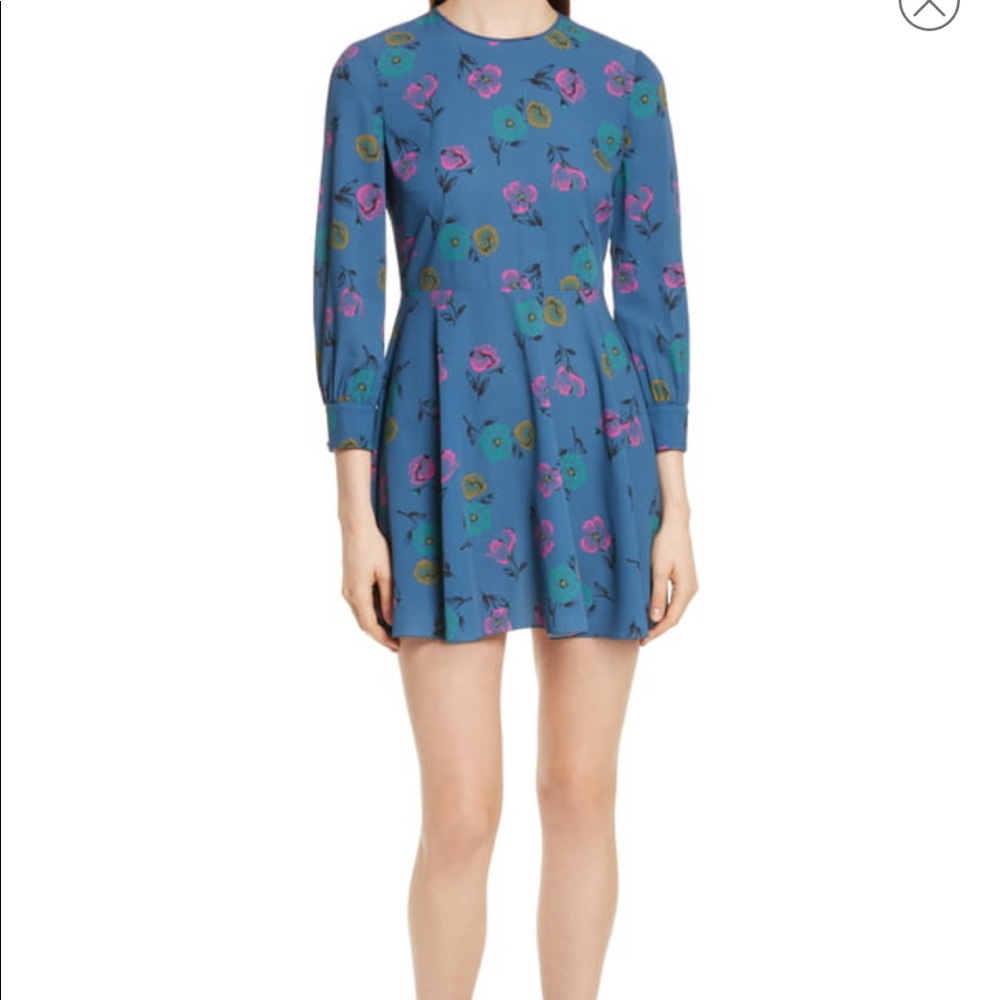 RED Valentino Anemone Floral Print Crepe Dress Sz8